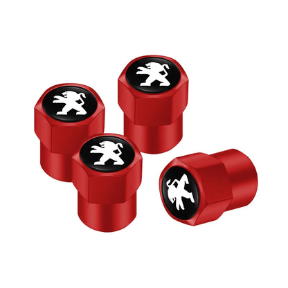 4Pcs Peugeot Logo Car Tyre Valve Cap Auto Wheel For Peugeot 208 308 206 307