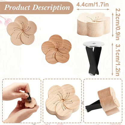 DIY fragrance No perfume wooden flower diffuser vent clip ornament car air
