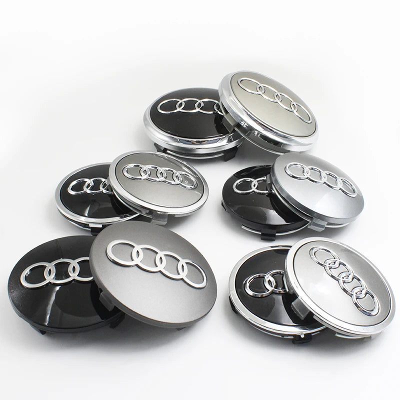 4PCS 60mm 61mm 68mm 69mm 77mm Car Wheel Center Cap Hub Cover Badge For Audi
