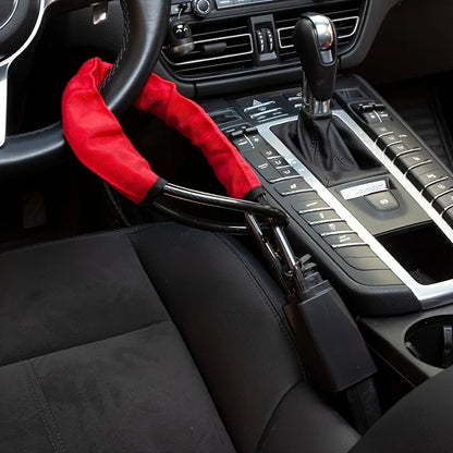 Car Steering Wheel Lock with Seat Belt Socket Steel Rope Car Anti-Theft