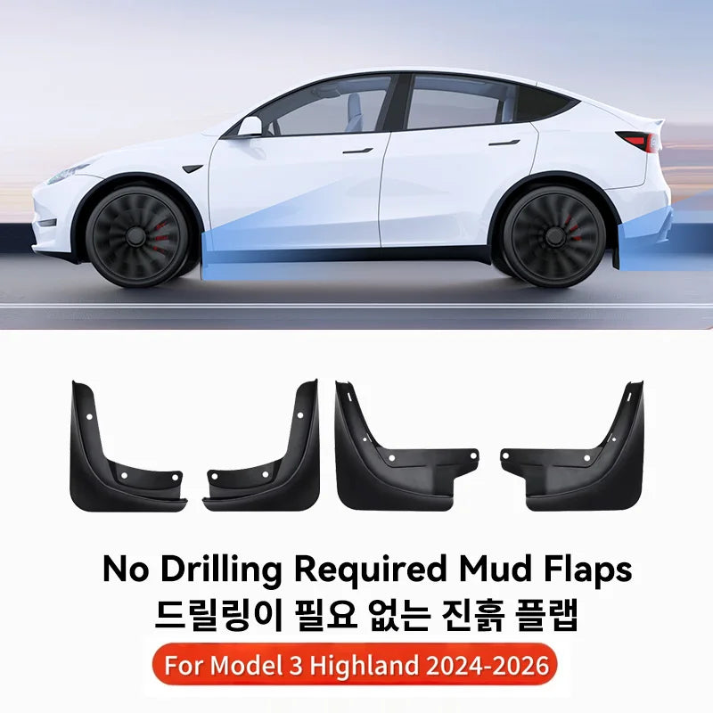 YZ For Tesla Model 3/Y/YL Highland Juniper 2021-2026 Front Rear Wheel Mud