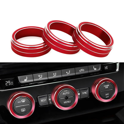 Ac Control Knob Ring Car Stickers For Vw Tiguan Atlas T-roc Ateca Fr Passat