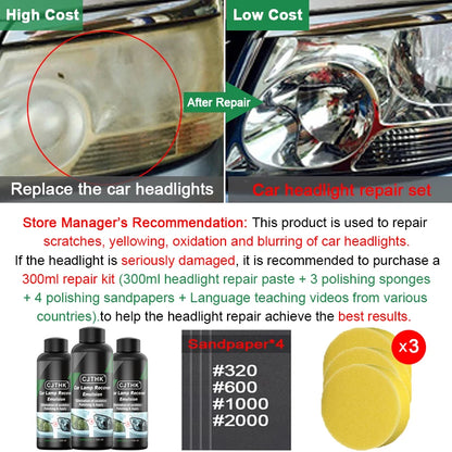 Car Headlight Restoration Polishing Kits Headlamp Scratch Remover Repair