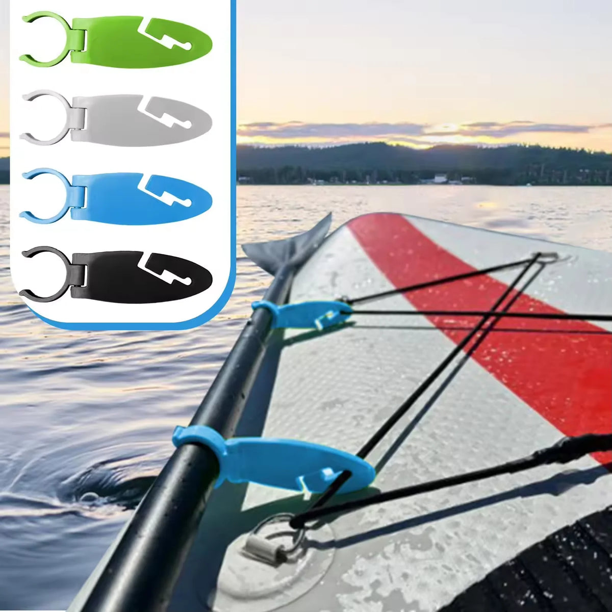 2pcs Stand Up Paddle Board Clips Double Padel Board Holder Expandable