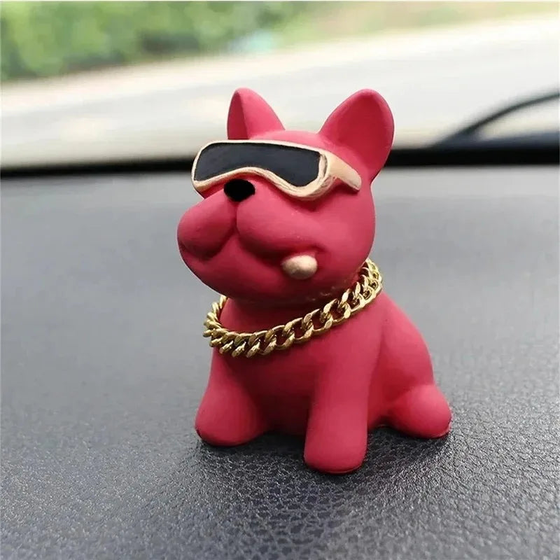 Wear-resistant Bulldog Car Ornaments Feel Comfortable Resin Material Car