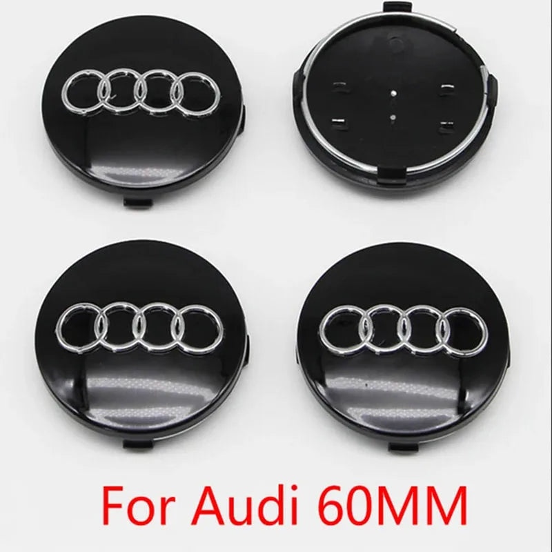 4PCS 60mm 61mm 68mm 69mm 77mm Car Wheel Center Cap Hub Cover Badge For Audi