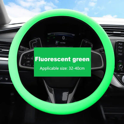 Car Silicone Steering Wheel Cover Elastic Non-Slip Cover For 36-40cm