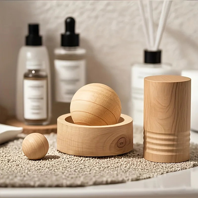 Car & Home Essential Oil Diffuser - Made of Wood Mini Cute Natural