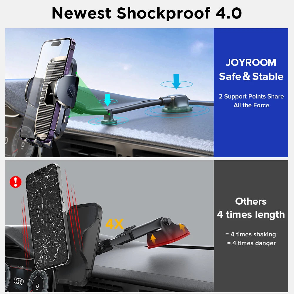 JOYROOM 360° Long Arm Car Phone Holder Air Vent GPS Stand Rotating