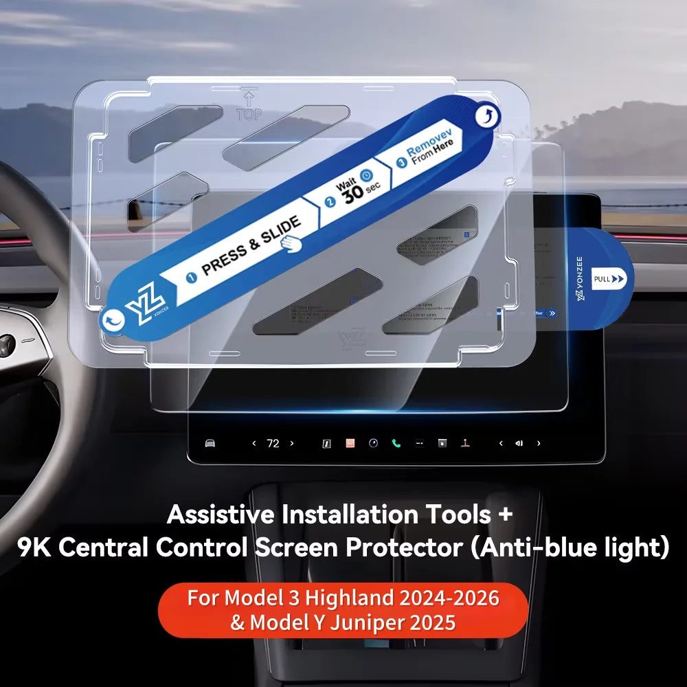 YZ Tempered Glass Film Protector For Tesla Model 3/Y/YL Highland Juniper