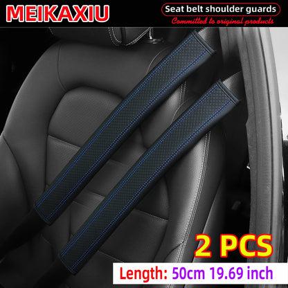 Long-style car shoulder guard cover made of PU leather with checkered