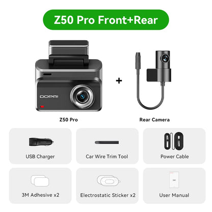 DDPAI Z50 Pro Dash Cam 4K Car DVR 3"IPS Screen 5GHz WiFi GPS ADAS 24H