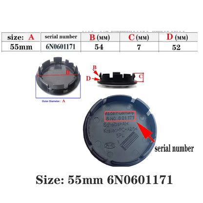 4pcs 56 55 65 70 76mm Car Wheel Center Hub Caps Cover 5GO601171 3B7601171