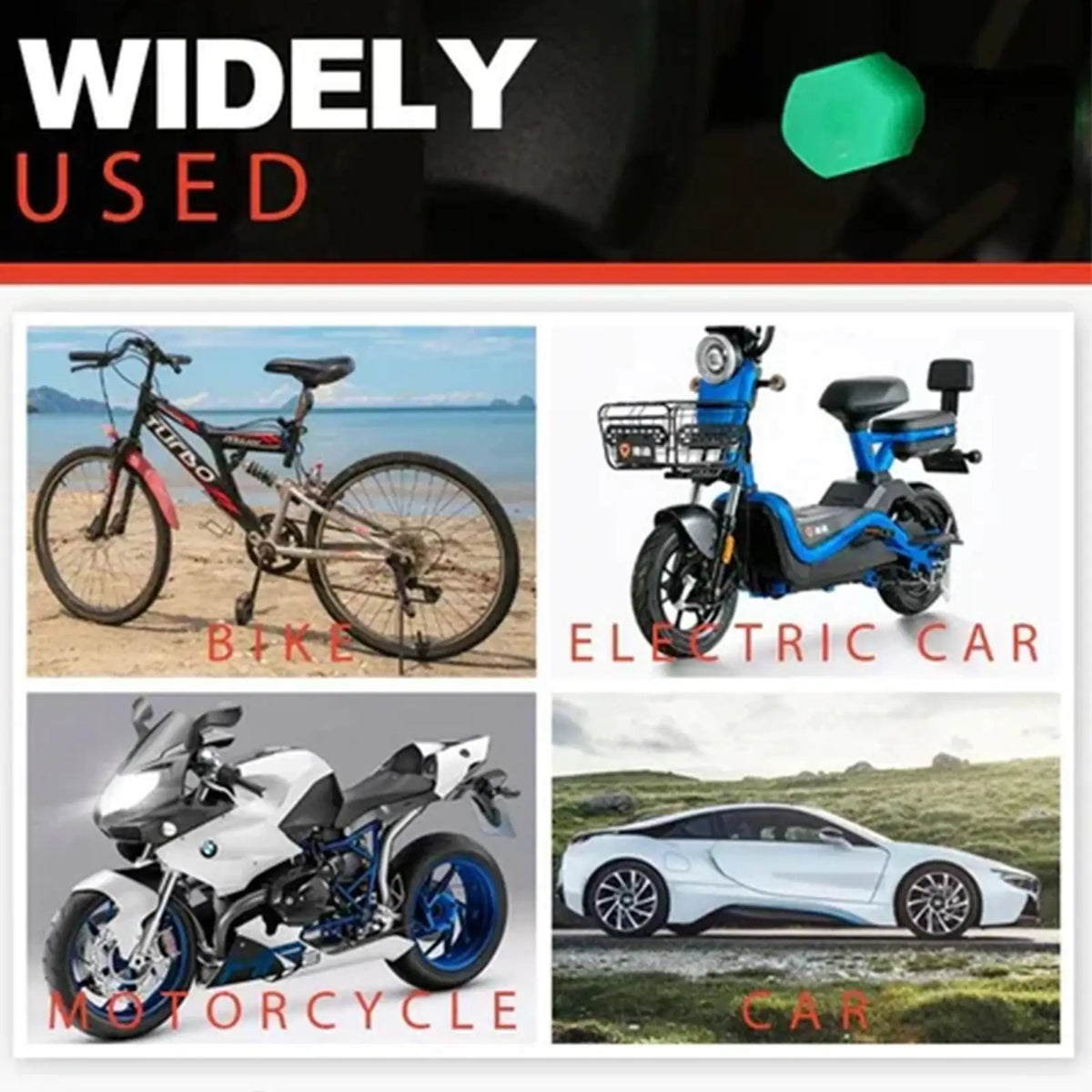 Luminous Caps Fluorescent Night Glowing Stem Caps Car Decor Vehicles Wheel