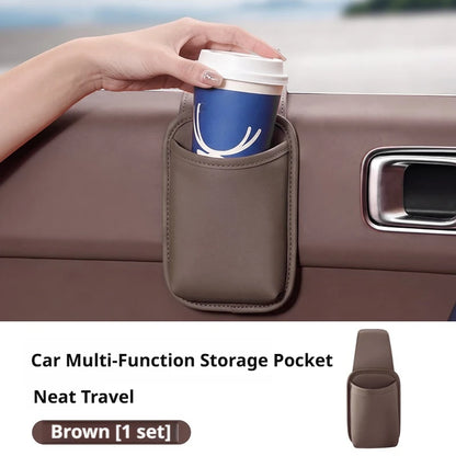 SEAMETAL Car Door Cup Holder Organizer Leather Waterproof Drink Holder