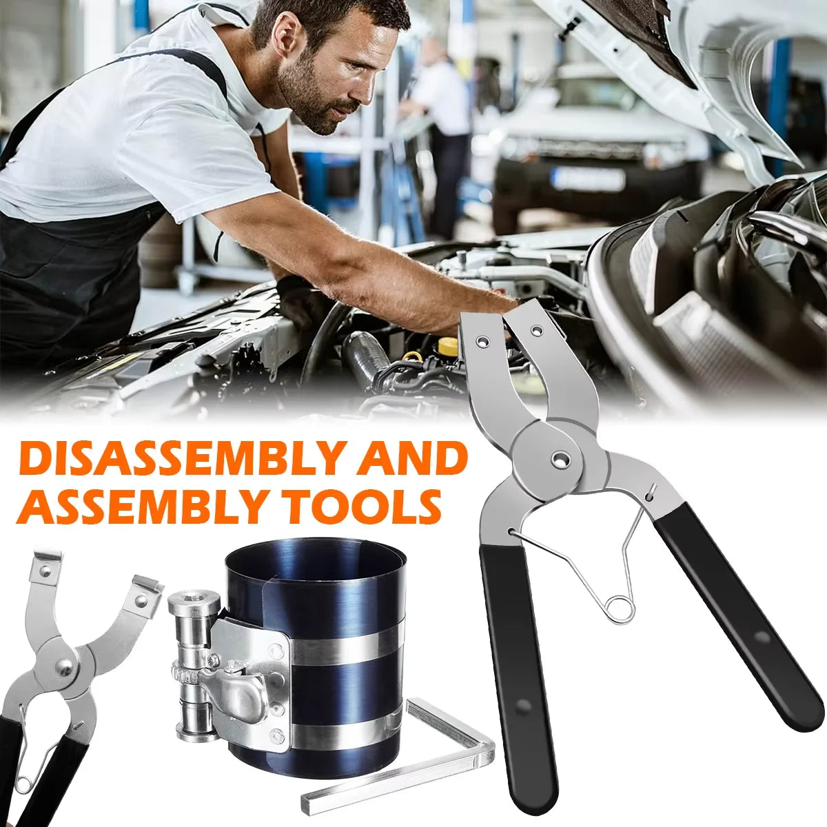 Piston Ring Installer Piston Ring Plier 53-175mm Piston Ring Compressor