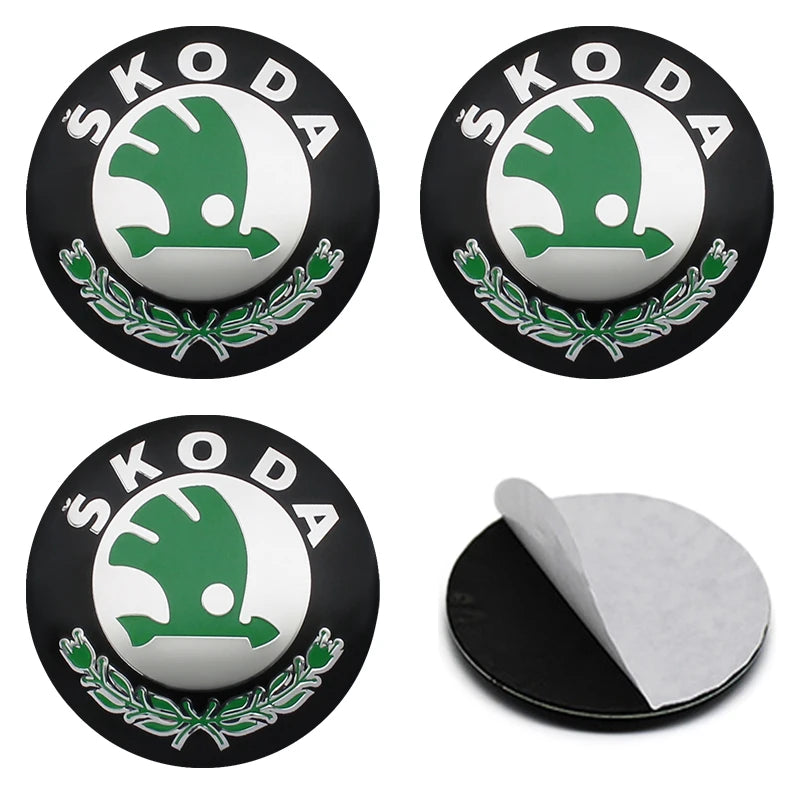 4Pcs 56mm 60mm Car Wheel Center Hub Caps Badge Rim Cover Emblem For Skoda