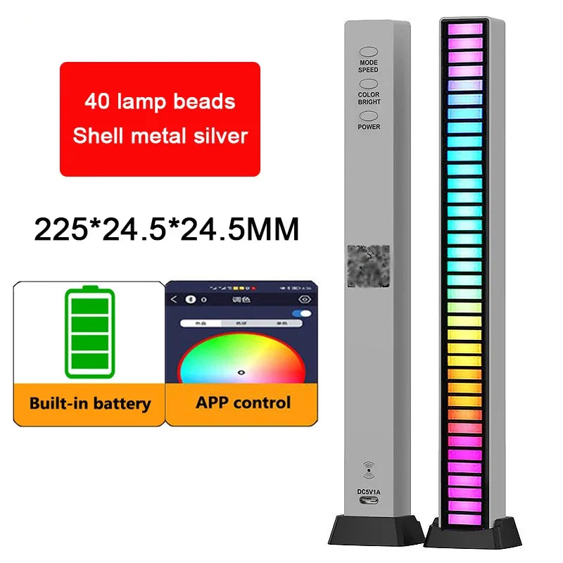 RGB LED Strip Light Music Sound Control Pickup Rhythm Ambient Lamp