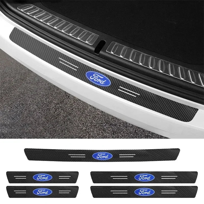4/1Pc Carbon Fiber Car Door Edge Sill Protector Strip 3D Sticker For Ford