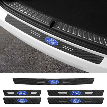4/1Pc Carbon Fiber Car Door Edge Sill Protector Strip 3D Sticker For Ford