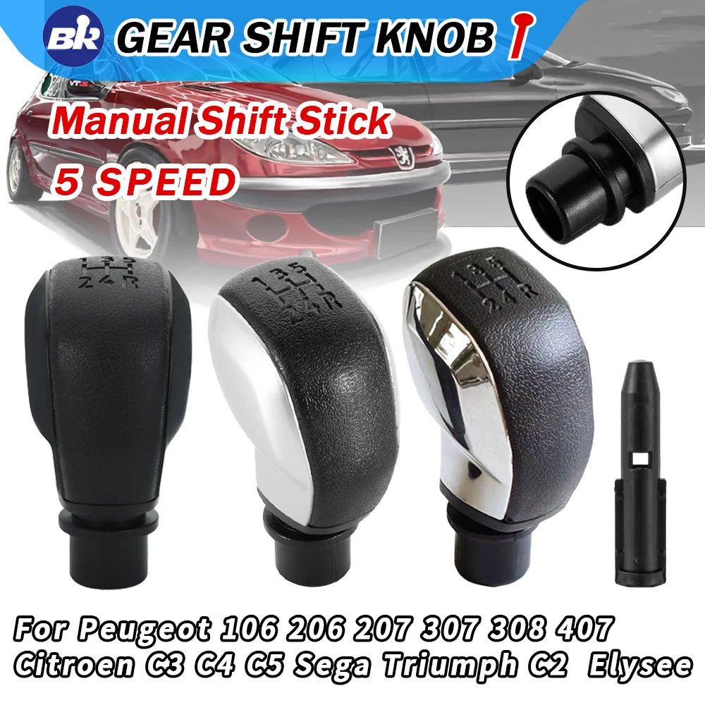 High-Quality 5 Speed Gear Shift Knob For Peugeot 306 307 301 206 207 408