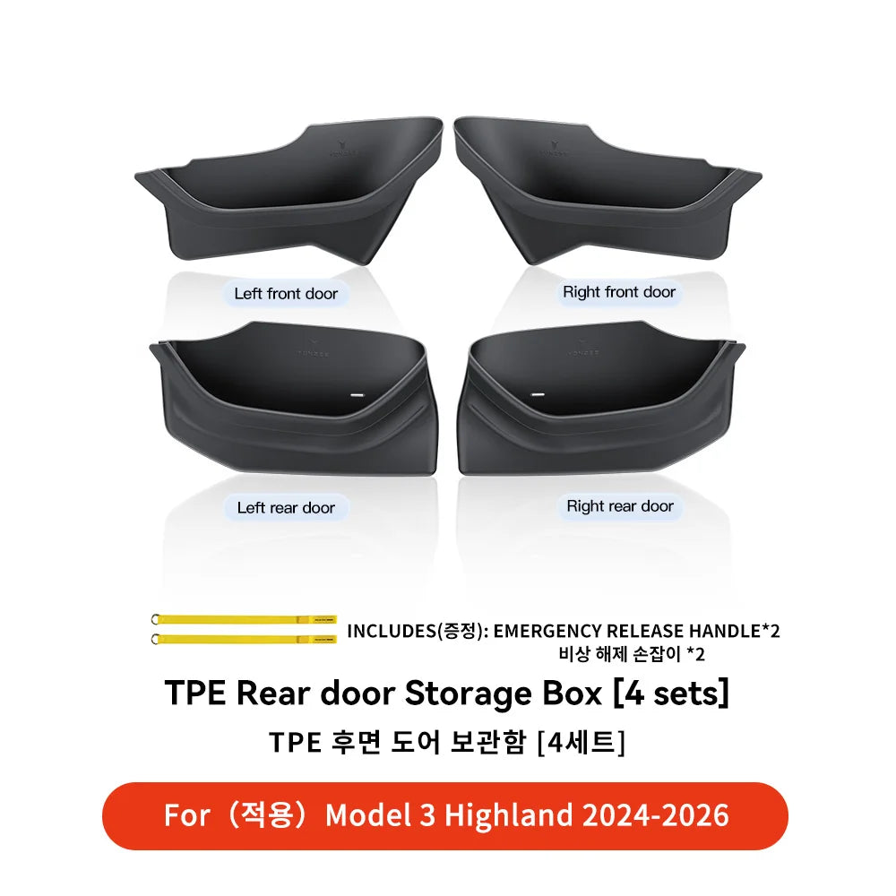 YZ For Tesla Model Y 3 YL Juniper Highland Car Door Side Storage Box Door
