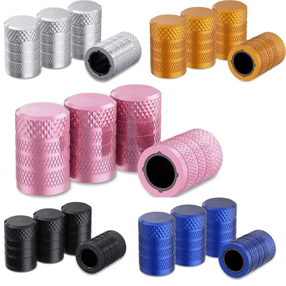 Tire Valve Stem Caps 4pcs Aluminum Tire Valve Cap Set Corrosion Resistant