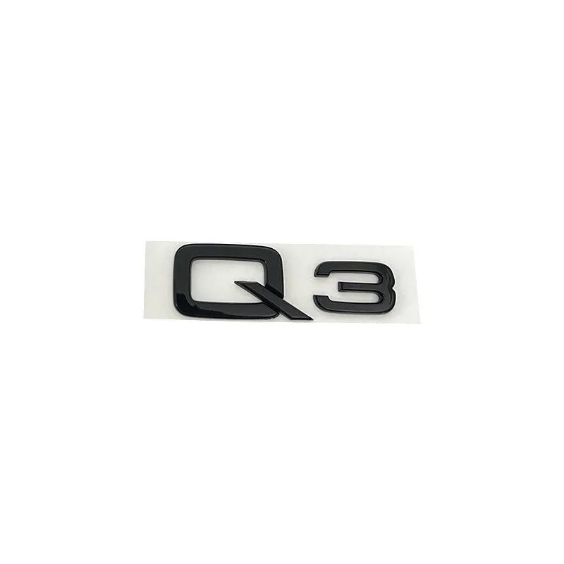 4 Ring Logo ABS Black Car Hood Front Grille Emblem Rear Trunk Badge Sticker