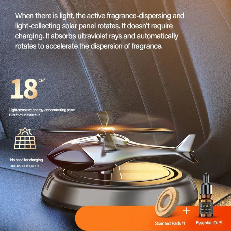 Solar Car Air Freshener Perfume Helicopter Decor Interior Decor Solar Car