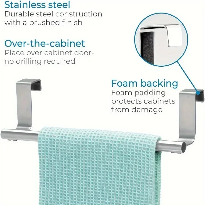 Towel Rack Over Door Towel Bar Hanging Holder Stainless Steel Bathroom