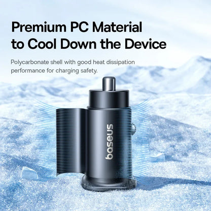 Baseus 30W Car Charger Fast Charging Dual Port USB Type-C PD QC FCP AFC For